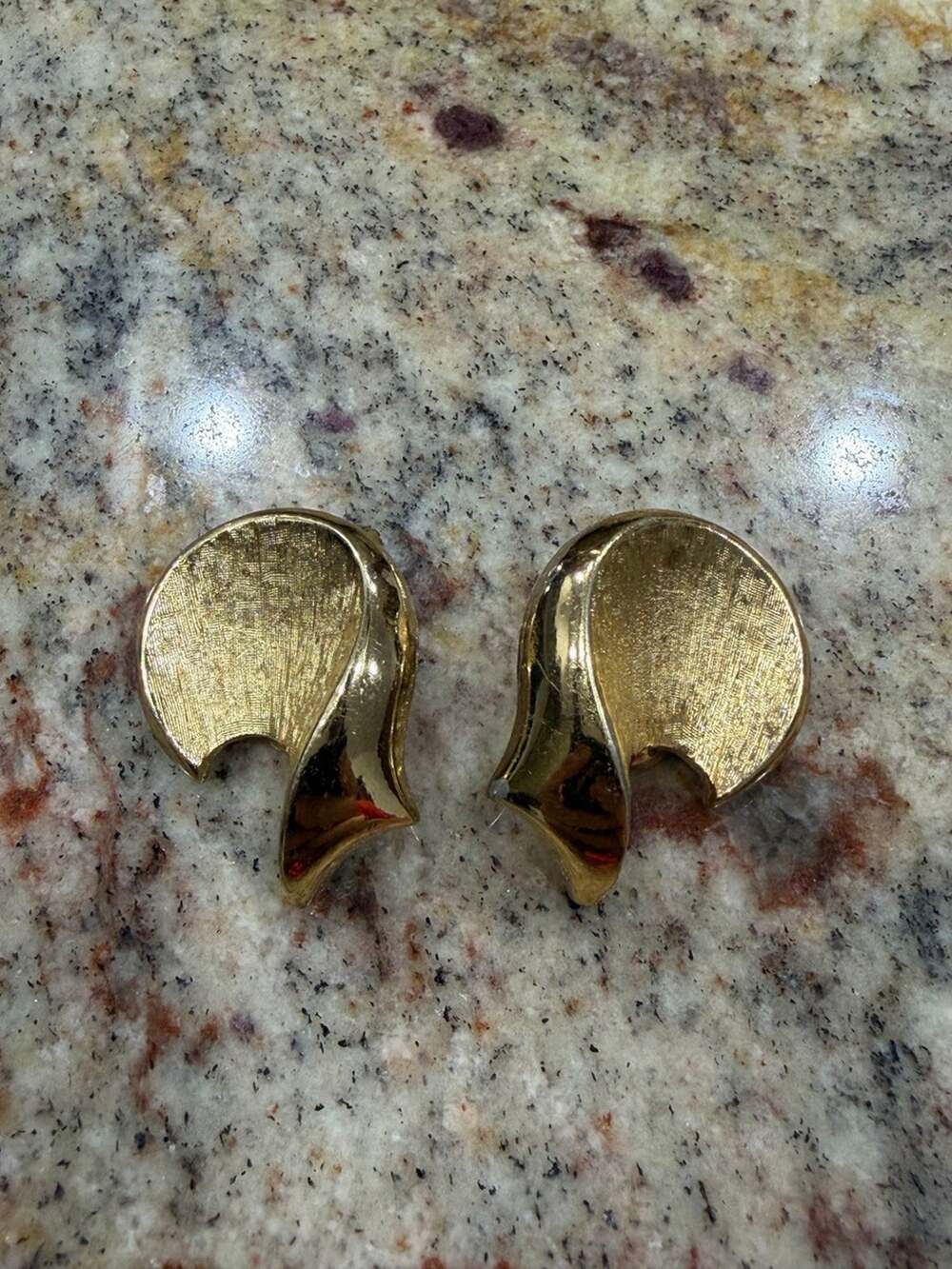 Monet Vintage Gold-Tone Abstract Swirl Clip-On Earrings